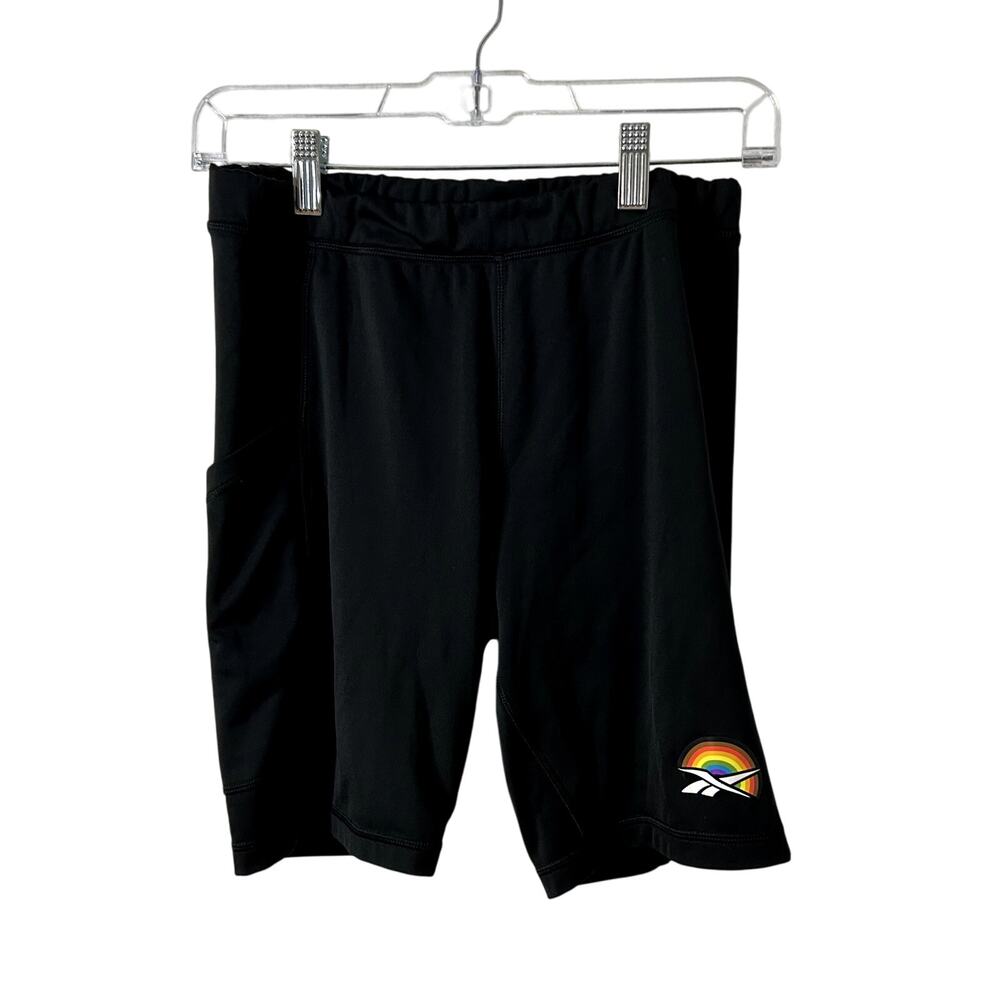 Reebok Pride Bike Shorts Womens Size Large Speedwick Pockets Rainbow Progress